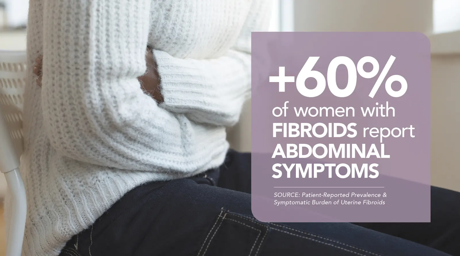 graphic on a picture of woman holding her stomach